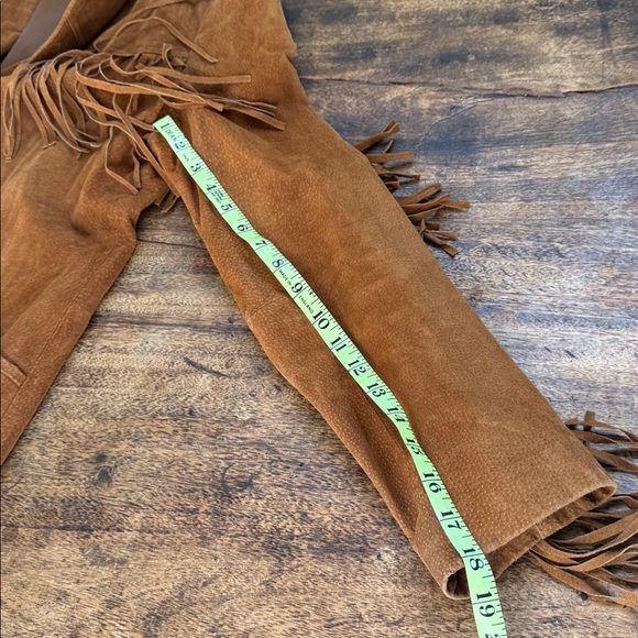 Vintage suede leather Brown Fringe Jacket - Picture 17 of 17
